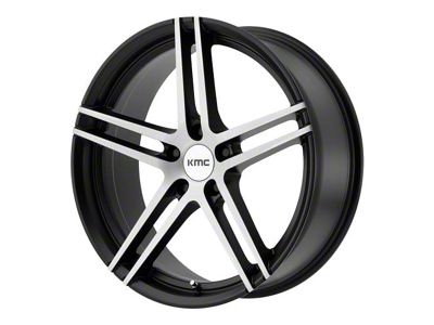 KMC Monophonic Satin Black Brushed Wheel; 20x9; 25mm Offset (08-23 RWD Challenger, Excluding Widebody)