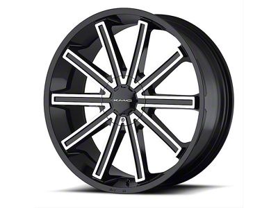 KMC Nerve Gloss Black Machined Wheel; 20x8.5; 15mm Offset (08-23 RWD Challenger, Excluding Widebody)