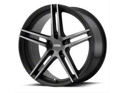 KMC Monophonic Satin Black with Titanium Black Face Wheel; 20x9 (11-23 RWD Charger, Excluding Widebody)