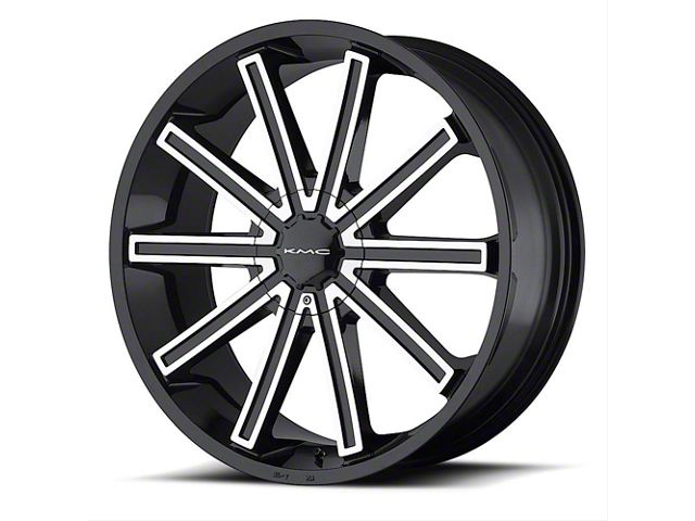 KMC Nerve Gloss Black Machined Wheel; 20x8.5 (11-23 RWD Charger, Excluding Widebody)