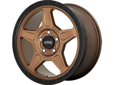 KMC Alpine Matte Bronze with Black Lip Wheel; 18x8; 38mm Offset (21-25 Mustang Mach-E, Excluding GT)