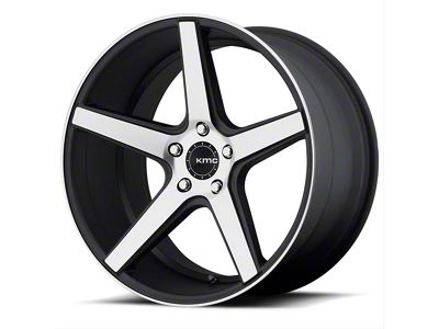 KMC District Satin Black Machined Wheel; 19x8.5 (15-23 Mustang GT, EcoBoost, V6)