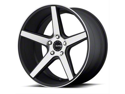 KMC District Satin Black Machined Wheel; 19x8.5; 35mm Offset (15-23 Mustang GT, EcoBoost, V6)