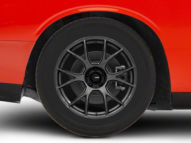 Konig Ampliform Dark Metallic Graphite Wheel; Rear Only; 18x10 (08-23 V6 RWD Challenger)