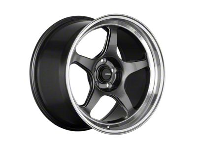 Konig Hyperspec Anthracite Metallic with Mirror Machined Lip Wheel; Front Only; 18x8.5; 32mm Offset (20-26 Corvette C8 Stingray)