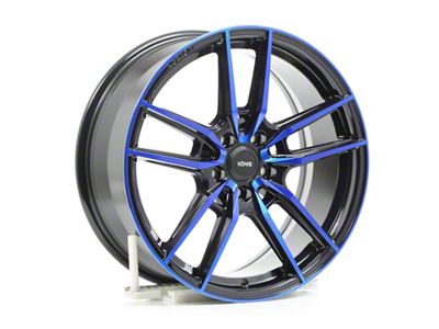 Konig Myth Gloss Black with Blue Tint Wheel; 18x8; 43mm Offset (21-25 Mustang Mach-E, Excluding GT)