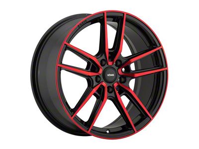 Konig Myth Gloss Black with Red Tint Wheel; 18x8 (21-24 Mustang Mach-E, Excluding GT)