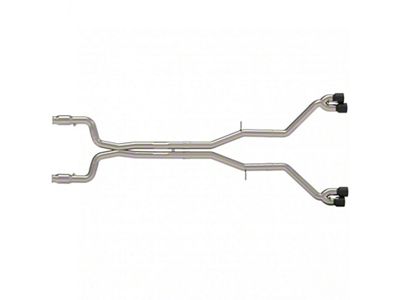 Kooks 3-Inch Catted Header-Back Muffler Delete Exhaust with Black Quad Tips (16-23 6.2L Camaro w/ Long Tube Headers)