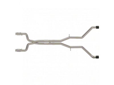 Kooks 3-Inch Catted Header-Back Muffler Delete Exhaust with Black Tips (16-23 6.2L Camaro w/ Long Tube Headers)