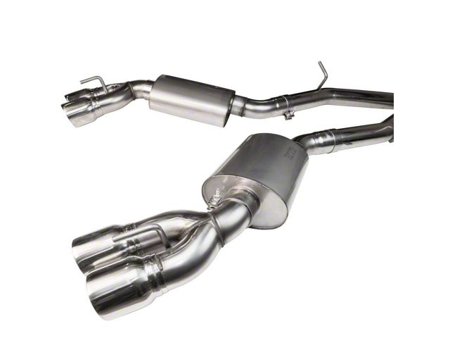 Kooks 3-Inch GREEN Catted Header-Back Exhaust with Polished Quad Tips (16-24 6.2L Camaro w/ Long Tube Headers)