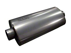Kooks Center/Center Oval Muffler; 3-Inch Inlet/3-Inch Outlet; 18-Inch; Polished Stainless (Universal; Some Adaptation May Be Required)