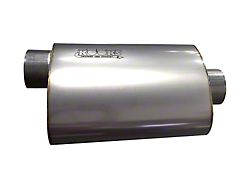 Kooks Center/Offset Oval Muffler; 3-Inch Inlet/3-Inch Outlet; Stainless (Universal; Some Adaptation May Be Required)