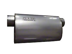 Kooks Offset Oval Muffler; 3-Inch Inlet/3-Inch Outlet; Stainless (Universal; Some Adaptation May Be Required)