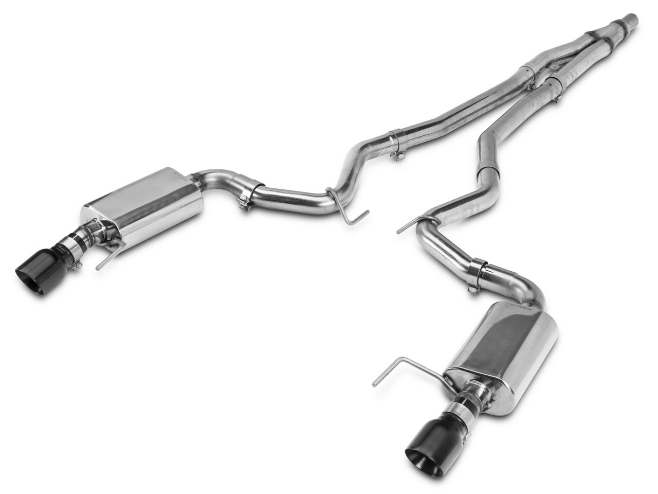 Kooks Mustang CatBack Exhaust with Black Tips 11534210 (1523 Mustang