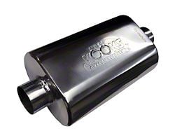 Kooks Center/Center Oval Muffler; 2.50-Inch Inlet/2.50-Inch Outlet; Polished Stainless (Universal; Some Adaptation May Be Required)