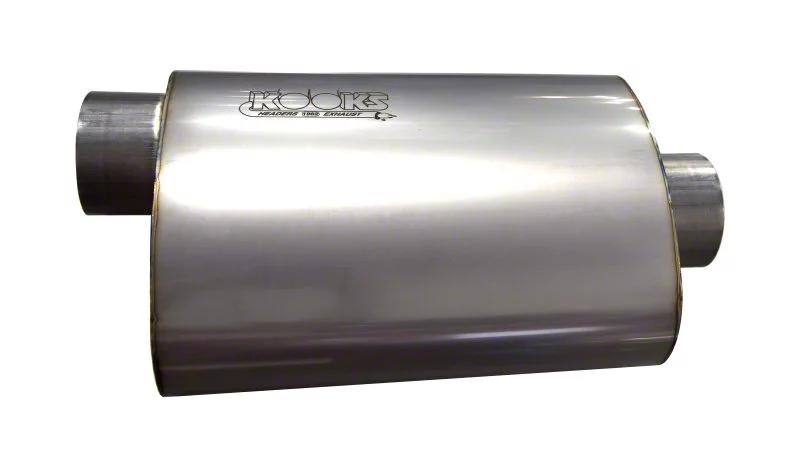 Kooks Universal 3in Round Muffler 14in Long. Pol SS