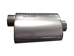Kooks Center/Offset Oval Muffler; 3-Inch Inlet/3-Inch Outlet; Stainless (Universal; Some Adaptation May Be Required)