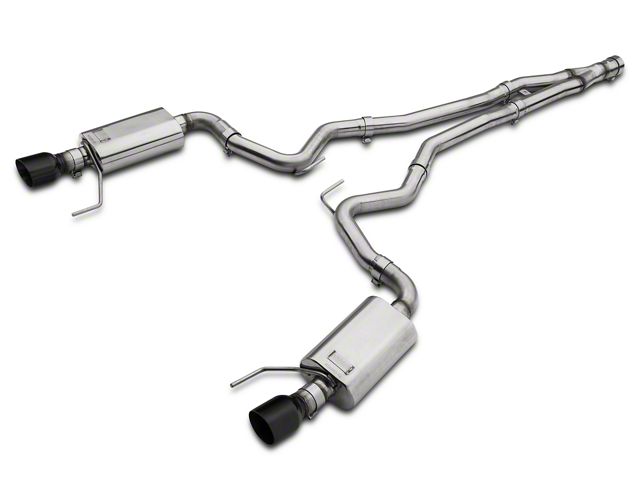 Kooks Cat-Back Exhaust with Y-Pipe and Black Tips (15-23 Mustang EcoBoost Fastback w/ Kooks Down Pipe)