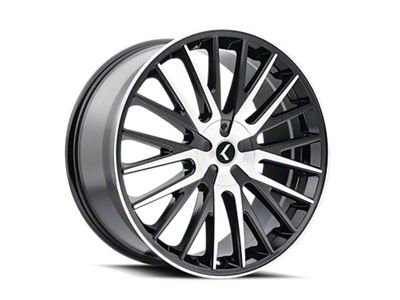 Kraze Double Down Gloss Black Machined Wheel; 22x8.5; 38mm Offset (05-09 Mustang)