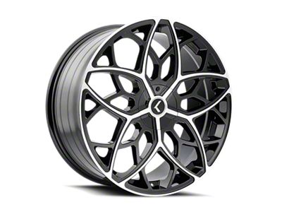 Kraze Ricochet Gloss Black Machined Wheel; 20x8.5; 38mm Offset (24-25 Mustang)