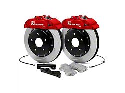 Ksport Procomp 8-Piston Front Big Brake Kit with 14-Inch Slotted Rotors; Red Calipers (10-15 Camaro LT w/ RS Package)