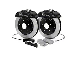 Ksport Procomp 8-Piston Front Big Brake Kit with 14-Inch Slotted Rotors; Black Calipers (08-23 RWD Challenger, Excluding SRT)