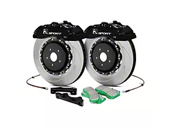 Ksport Supercomp 8-Piston Front Big Brake Kit with 14-Inch Slotted Rotors; Black Calipers (08-23 RWD Challenger, Excluding SRT)