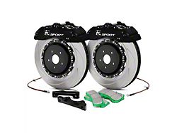 Ksport Supercomp 8-Piston Front Big Brake Kit with 16.60-Inch Slotted Rotors; Black Calipers (08-23 RWD Challenger, Excluding SRT)