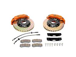 Ksport Slimline 3-Piston Front Big Brake Kit with 13.80-Inch Drilled Rotors; Orange Calipers (06-10 RWD Charger)