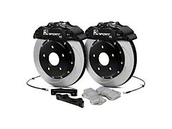 Ksport Procomp 8-Piston Front Big Brake Kit with 13-Inch Slotted Rotors; Black Calipers (94-04 Mustang)