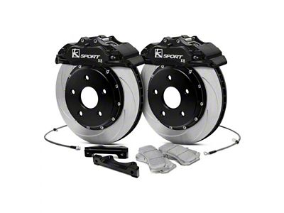 Ksport Procomp 8-Piston Front Big Brake Kit with 13-Inch Slotted Rotors; Black Calipers (94-04 Mustang)