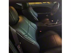 Kustom Interior Premium Artificial Leather Front and Rear Seat Covers; All Black (15-18 Challenger R/T w/ Sport Seats; 15-23 Challenger SXT w/ Sport Seats)