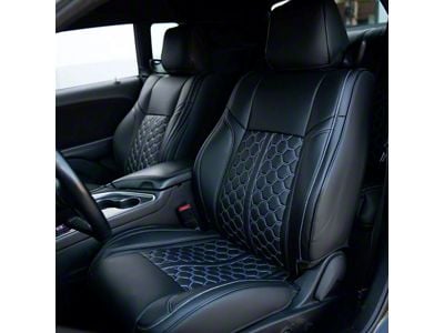 Kustom Interior Premium Artificial Leather Front and Rear Seat Covers; All Red (15-18 Challenger R/T w/ Sport Seats; 15-23 Challenger SXT w/ Sport Seats)