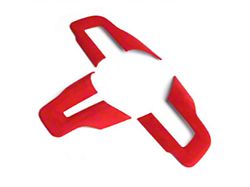 Kustom Interior Alcantara Steering Wheel Trim; Red (15-23 Mustang)