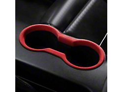 Kustom Interior Suede Leather Cup Holder Trim; Red (24-26 Mustang)