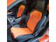 Kustom Interior Premium Artificial Leather Front and Rear Seat Covers; Black with Orange Accent (16-24 Camaro Convertible)