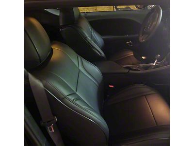 Kustom Interior Premium Artificial Leather Front and Rear Seat Covers; All Black (15-19 Charger R/T; 15-23 Charger SXT)