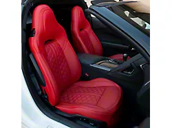 Kustom Interior Premium Artificial Leather Seat Covers; All Red Honeycomb (14-19 Corvette C7 w/o Competition Seat)