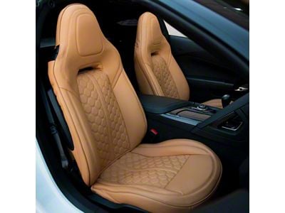 Kustom Interior Premium Artificial Leather Seat Covers; Kalahari Honeycomb (14-19 Corvette C7 w/o Competition Seat)