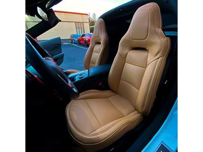 Premium Artificial Leather Seat Covers; Kalahari (14-19 Corvette C7 w/o Competition Seat)