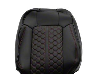 Coverdream Custom Leather Seat Covers For 2015-2024 Ford Mustang Convertible - Full Set, Black/Red, Waterproof