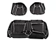 Kustom Interior Premium Artificial Leather Front and Rear Seat Covers; All Black with Red Stitching Honeycomb Accent (15-23 Mustang Fastback w/o RECARO Seats)