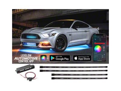 LEDGlow Bluetooth Million Color Car Underbody Lighting Kit (Universal; Some Adaptation May Be Required)
