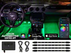 LEDGlow Bluetooth Million Color Pro Interior Lighting Kit; 4-Piece (Universal; Some Adaptation May Be Required)
