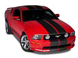 SEC10 Lemans Stripes; Matte Black; 12-Inch (79-23 Mustang)