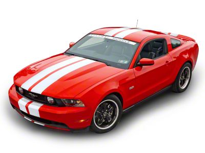 SEC10 Lemans Stripes; White; 8-Inch (79-23 Mustang)