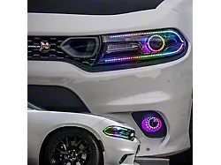 Lighting Trendz RGBW Headlight DRL Boards with Projector Halos and Bluetooth Controller (15-23 Charger)