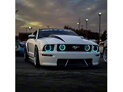 Lighting Trendz Flow Series Headlight Halo Kit with Grille Fog Light Halos and Bluetooth Controller (05-09 Mustang GT)