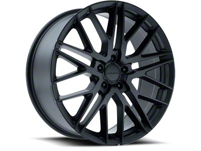 Liquid Metal Wheels Fin Satin Black Wheel; 18x8 (15-23 Mustang EcoBoost w/o Performance Pack, V6)