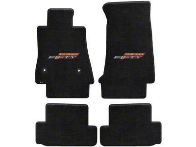 Lloyd Ultimat Front and Rear Floor Mats with 50th Anniversary Logo; Black (16-24 Camaro)